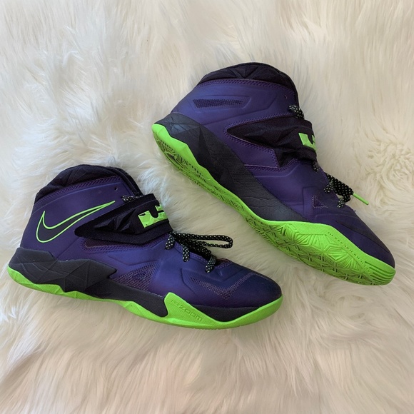 purple and green lebrons
